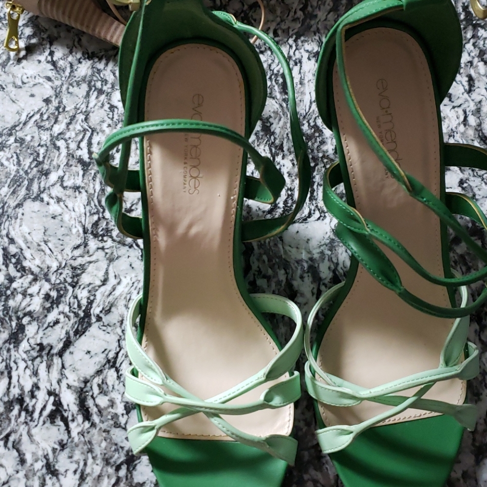 green wedge sandal